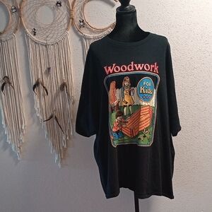 Woodwork For Kids Black Graphic Short Sleeve Tee